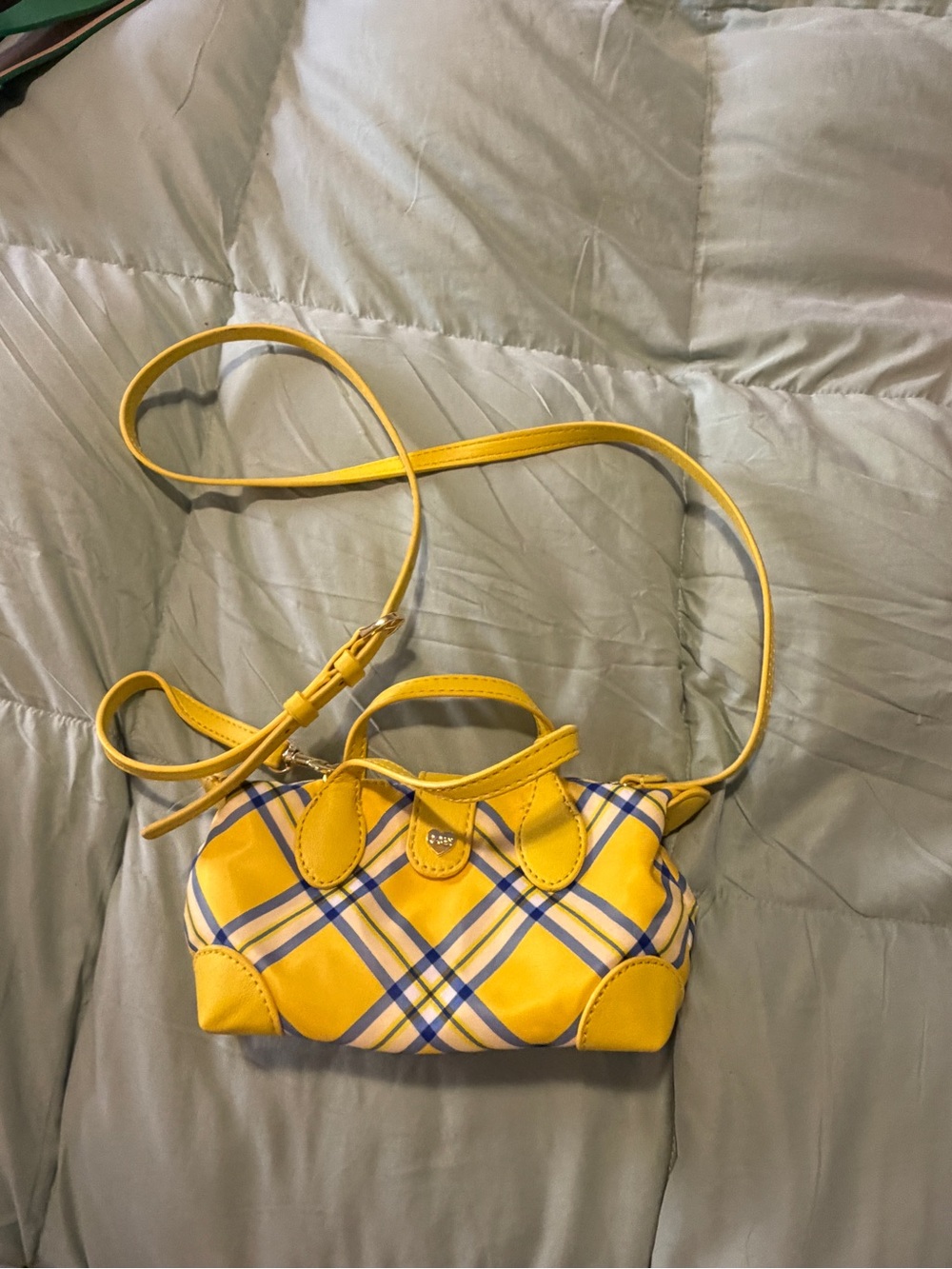 Stoney Clover Lane Yellow Plaid Crossbody Bag